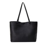 Sacs  main et sacs  bandoulire pour femme ecelen - cuir pu - grande capacit - 30 x 26 x 11 cm - noir ...