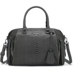 Sac � main bowling - david jones - sac bandouli�re polochon port� epaule cuir pu serpent su�dine - gris ...