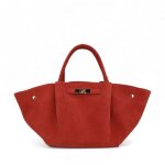 Sac � main capri suede rouge brique