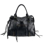Sac � main en cuir bross� sandstorm e. l. sirocco noir