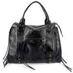 Sac � main en cuir bross� sandstorm e. l. sirocco noir iris�