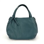 Sac � main en cuir grain� italien bubble bleu canard