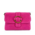 Sac � main en cuir nubuck verone suede rose fuchsia