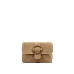Sac � main en cuir nubuck verone suede taupe clair