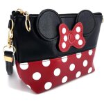 Sac � main - enfant - pochette - femme - cuir - rouge - noir - poign�e amovible - motif - minnie - 20 ...