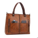 Sac � main femme - cabas fourre - tout cuir pu port� epaule bandouli�re - multi poche plusieurs compartiments ...