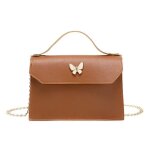 Sac � main - femme - cuir - marron - bandouli�re cha�ne amovible - id�al pour t�l�phone portable - 19 ...