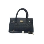 Sac � main - femme - fabriqu� en france - cuir - noir - motif - crocodile - bandouli�re amovible - 29 ...