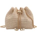 Sac a main femme pochette en paille tiss�e plage d�t� embrayage soir�e sacs � bandouli�re avec cha�ne ...