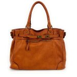 Sac � main haut de gamme cuir italien miss jeanne camel fonc�