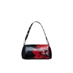 Desigual flowerina naron - sac � main � rabat moyen femme noir / rouge bandouli�re amovible