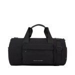 Sac noir uni avec une poche zipp�e � lavant et nom de la marque imprim�