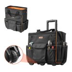 Sac � outils � roulettes - vevor - 46x27x43 cm - 25 poches - poign�e t�lescopique - pour �lectriciens ...