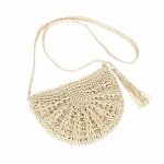 Sac de paille et� plage glands femme sac � bandouli�re rotin vintage bohemian tissage crossbody demi ...
