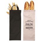 Sac  pain tissu beige / noir - grand sac pour baguettes entire et viennoiseries - favorise la conservation ...