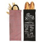 Sac  pain tissu vichy rouge / noir - grand sac pour baguettes entire et viennoiseries - favorise la ...