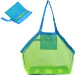 Sacs de plage en filet pour jouets et sable sacs pliables pour ranger coquillages sac de rangement � ...