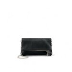 Sac pochette en cuir grain roxane noir