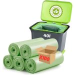 Sac poubelle 40l compostable biod�gradable 100 sacs ok compost d�chets alimentaires (fruits l�gumes) ...