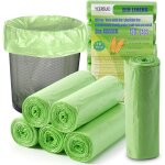 Sacs poubelle compostables - ediliq - lot de 120 - 10 l - 45x50 cm - vert - biod�gradable - amidon de ...