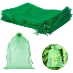 Sac de protection de raisin sacs organza avec cordon sac protection fruits (vert herbe 60 pices20x30cm) ...