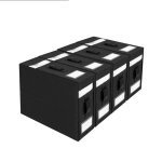 Housse de rangement - non - tiss� - lot de 4 - pliable - fen�tre transparente - noir 32x38x11. 5cm