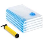 Sac rangement sous vide aspirateur lot de 5 (60 x 80cm) sac vetement reutilisable housse de rangement ...