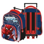Sac � roulettes - spiderman - bleu - 24x36x12 cm - chariot fixe