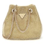 Sac de soire - guess - zalina mini pouch - beige - dor - 14x15x10 cm