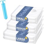 Sacs sous vide avec pompe manuelle 6 sacs sous vide s peu encombrants (3 tailles)sacs sous vide vtements ...