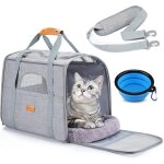 Sac transport chat chienrespirant et pliable caisse de transport chat avec tapis amovible doux et bandouli�re ...