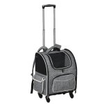 Sac de transport chien 2 - en - 1 trolley et sac  dos gris 43x33x515 cm