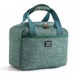 Sac de transport isotherme impermable en tissu oxford de voyage vert fonc lunch box