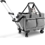 Sac de transport portable � roulettes pour animaux de compagnie structure stable adapt� aux longs et ...