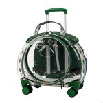 Sac de transport � roulettes pour animaux - fianao - chat jusqu� 5 kg - pc - 43x30x40cm - vert - transparent ...