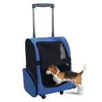 Sac de transport  roulettes pour chien chat trolley chariot pour animaux avec poigne tlescopique tissu ...