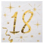 Serviettes en papier - non spcifi - 18 ans - mtallises or - 20 pices - 3 plis
