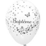 Sachet de 8 ballons bapt�me blancs