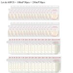 Sachets de conservation lait maternel lot de 60 100ml + 250 ml sans bpa double glissire de scurit