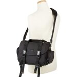 Sacoche pour appareil photo - kzq - grand format - polyester noir - intrieur blanc - bandoulire rglable ...