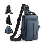 Sacoche bandouli�re - homme - bleu - nylon - antivol - imperm�able