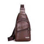 Sacoche � bandouli�re homme imperm�able pu cuir poitrine pour randonn�e course � pied cyclisme voyage ...