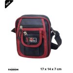 Sacoche bandoulire pour homme - multi poches - synthtique - rouge