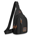 Sacoche  bandoulire homme poitrine impermable pour  pied cyclisme voyage et sport xd1365 noir