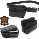 Sacoche de ceinture banane en cuir v�ritable homme poche de ceinture pochette en cuir noir discrete fr ...