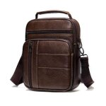 Sacoche en cuir vritable marron homme - sac en bandoulire lgante durable pochette - travail voyage ...