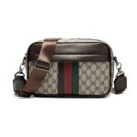 Sacoche bandoulire homme grande capacit pu cuir noir vert - sac style trss discret moderne chic luxe ...