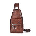 Sacoche homme bandouliere sac de poitrine sac business sac de loisir sac a dos pu cuir pochette epaule ...