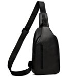 Sacoche - homme - cuir - noir - bandoulière ajustable - poche zippée - porté dos ou devant - 30 x 18 ... Sacoche - homme - cuir - noir - bandoulière ajustable - poche zippée - porté dos ou devant - 30 x 18 ...