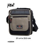 Sacoche pour homme - multi - poches - pochette textile - beige